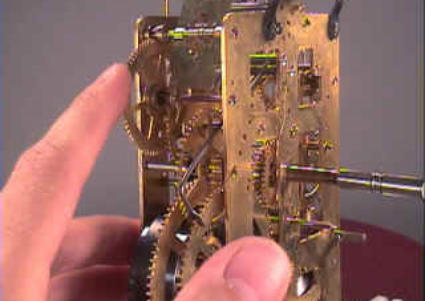 closeup of clock gears